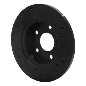 Chevrolet Malibu Brake Rotor (1) - Rear Left - R1 Concepts - Drilled & Slotted - Black - `04-`12